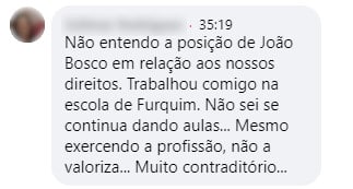 Professores criticaram pedido de vista de vereador. Reprodução/Facebook