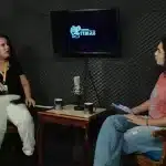 Hariane Alves entevistada por Maria Teresa Carvalho no estúdio da Agência Primaz