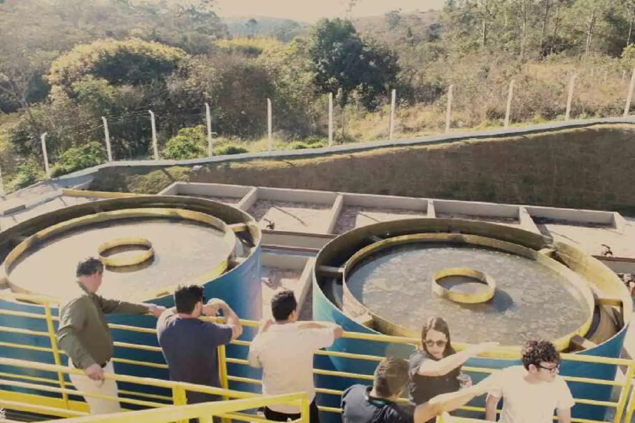 Detalhe das instalaçãoes da ETE reinaugurada pela Saneouro em Cachoeira do Campo