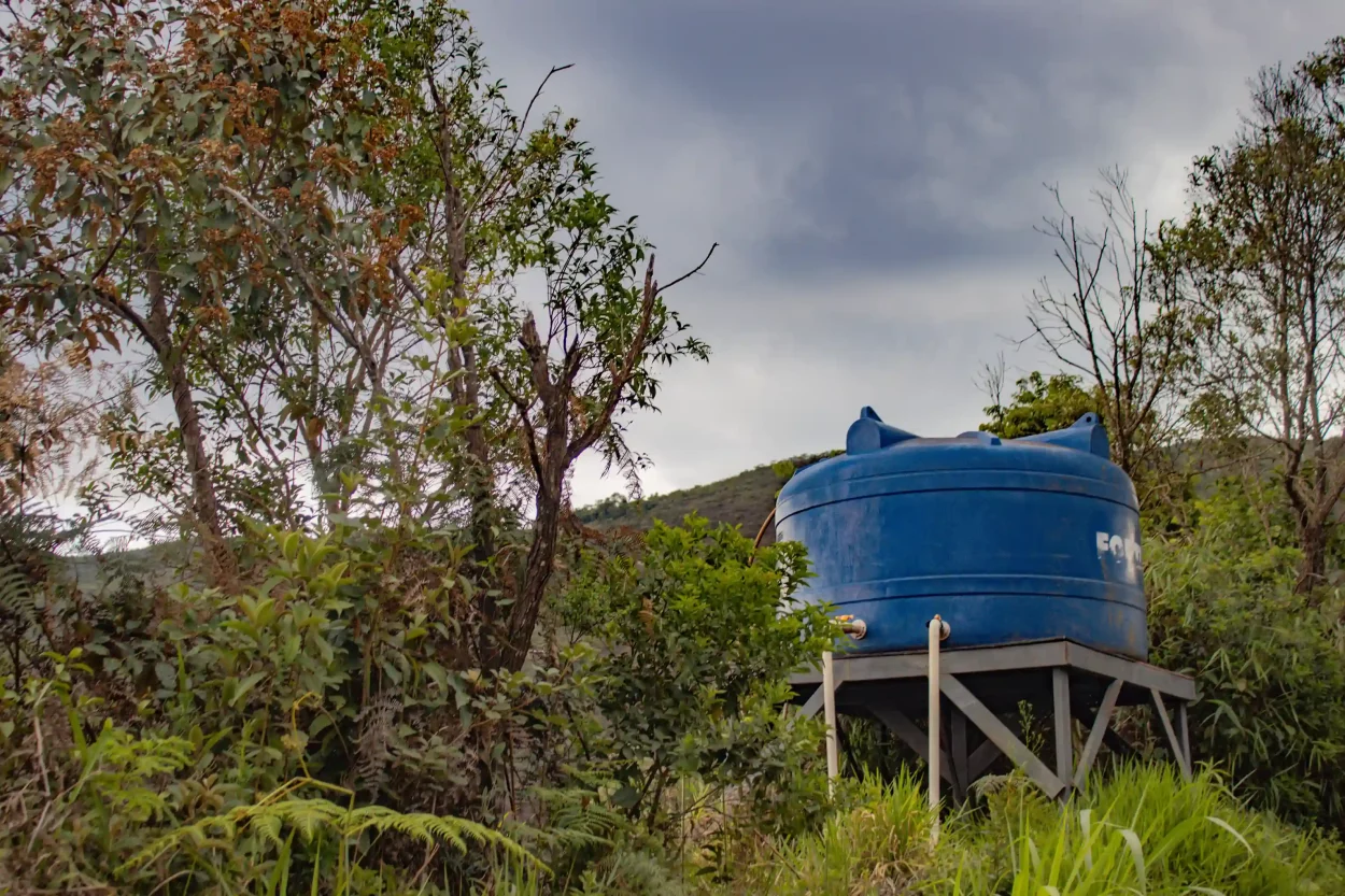 A nascente onde os moradores do Bairro Alvorada captam água para consumo fica a poucos metros da ADA do Projeto Walls - Foto: Joyce Campolina/Agência Primaz