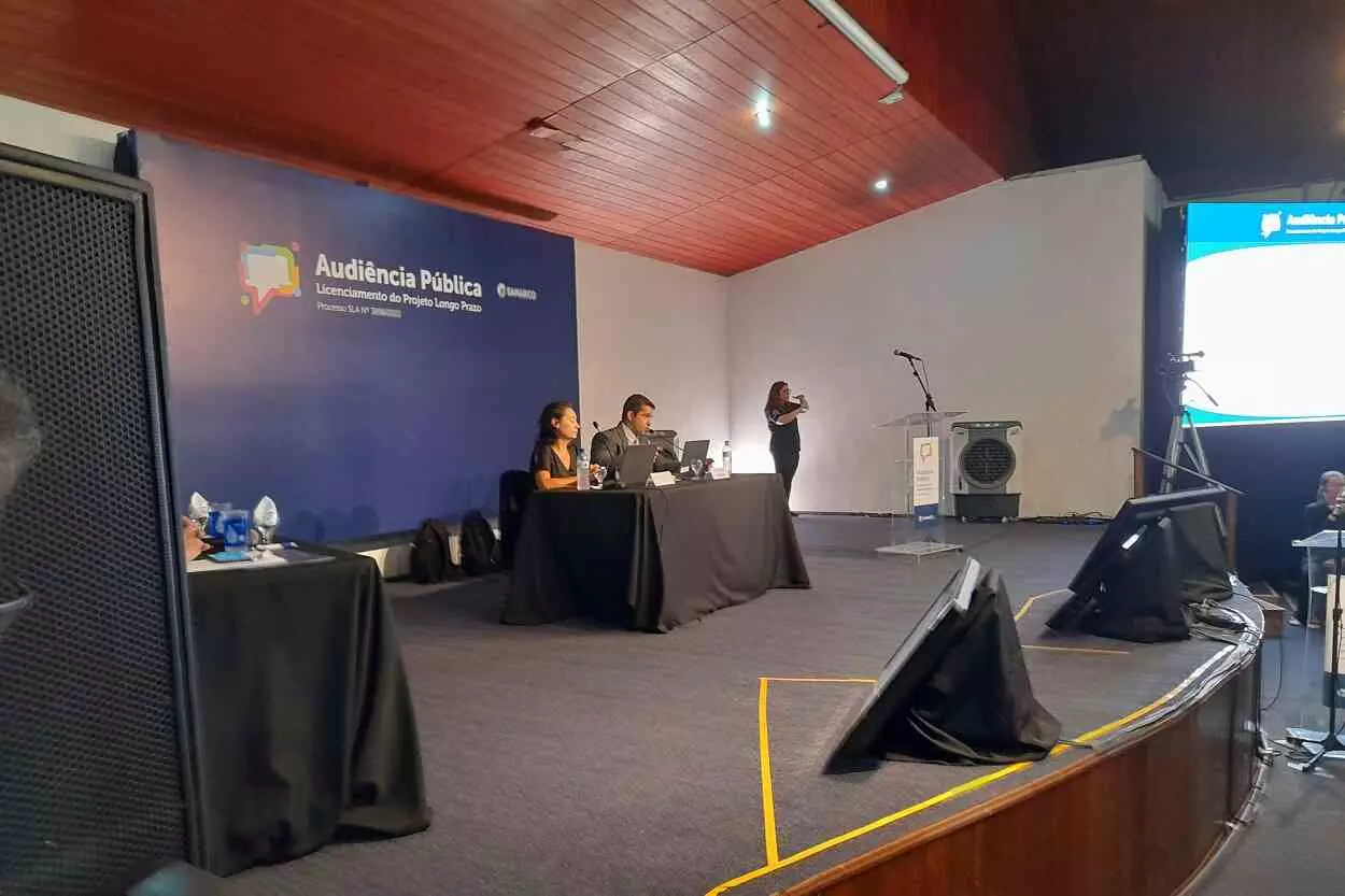 Apresentação do Projeto Longo Prazo da Samarco, em audiência pública, realizada em Mariana, em março de 2023