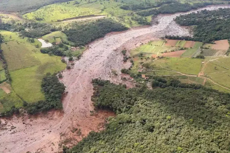 Poluição causada pela lama da barragem de Brumadinho